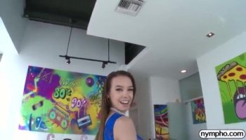 Sexy brunette Rachel Starr getting screwed on the table